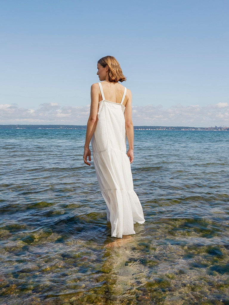 Woman in white dress 