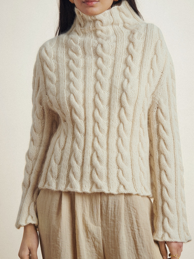 Beige knitted sweater